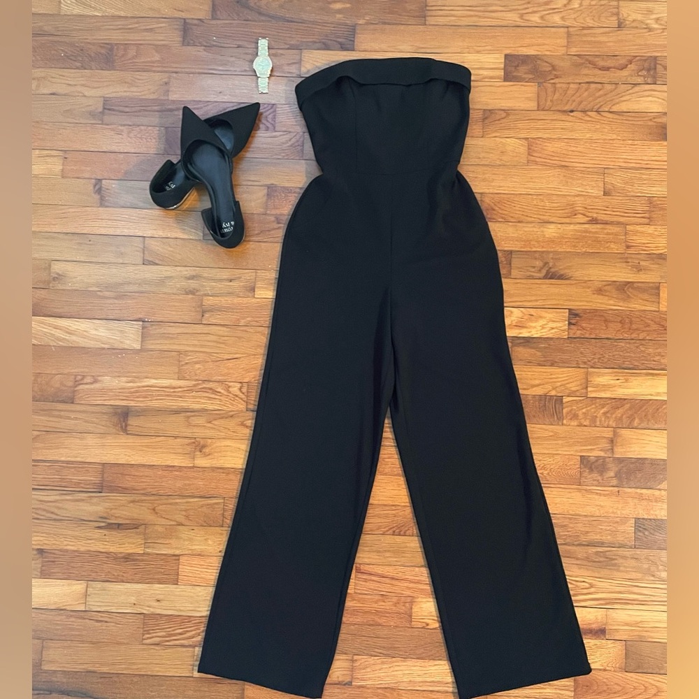 Crystal Sky Black Strapless Jumpsuit